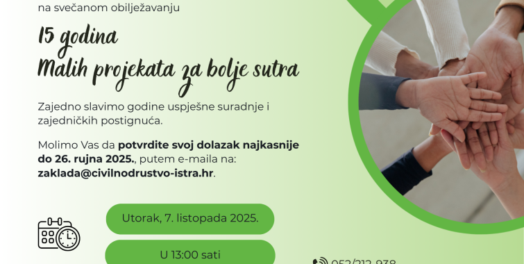 U listopadu obilježavamo 15 godina Malih projekata