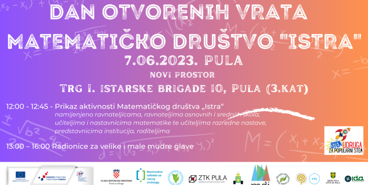 Dan otvorenih vrata Matematičkog društva “Istra”