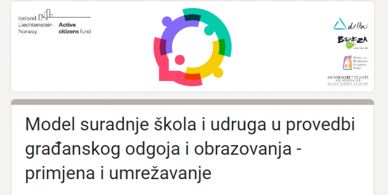 Poziv na edukaciju „Model suradnje škola i udruga u provedbi građanskog odgoja i obrazovanja – primjena i umrežavanje“