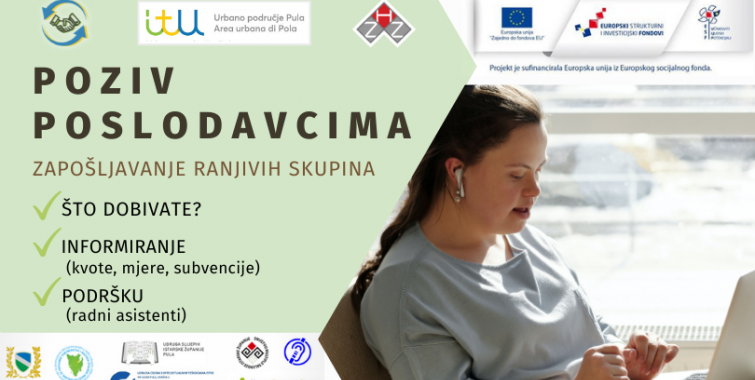 Poziv poslodavcima - zapošljavanje ranjivih skupina Poziv poslodavcima - zapošljavanje ranjivih skupina